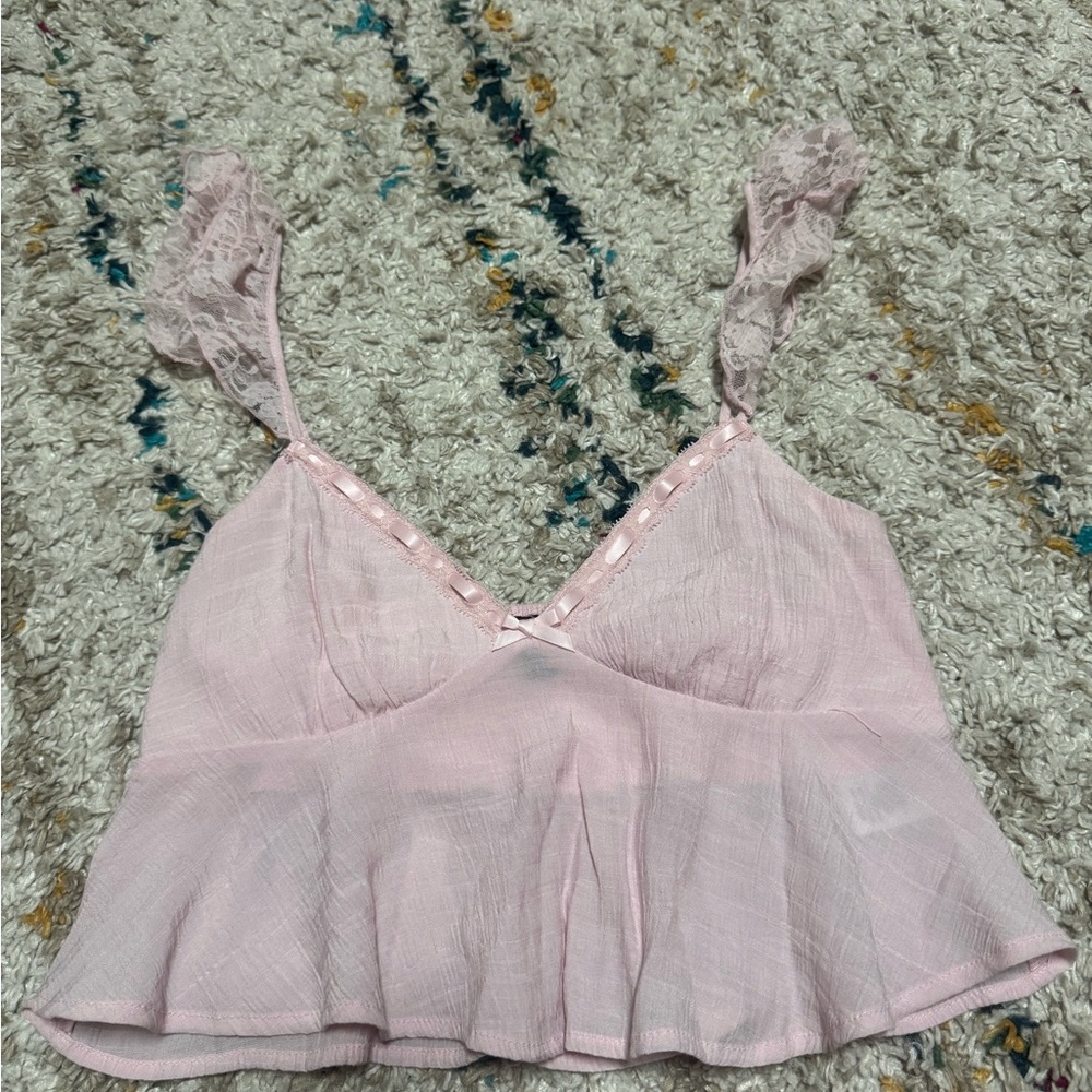 PacSun Light Pink Ruffle Trim Bralette